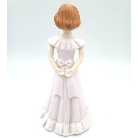 Enesco Birthday Girl Figurine Number 13 Pink Dress Red Hair Vintage 6 Inch 1982 - Picture 8 of 13